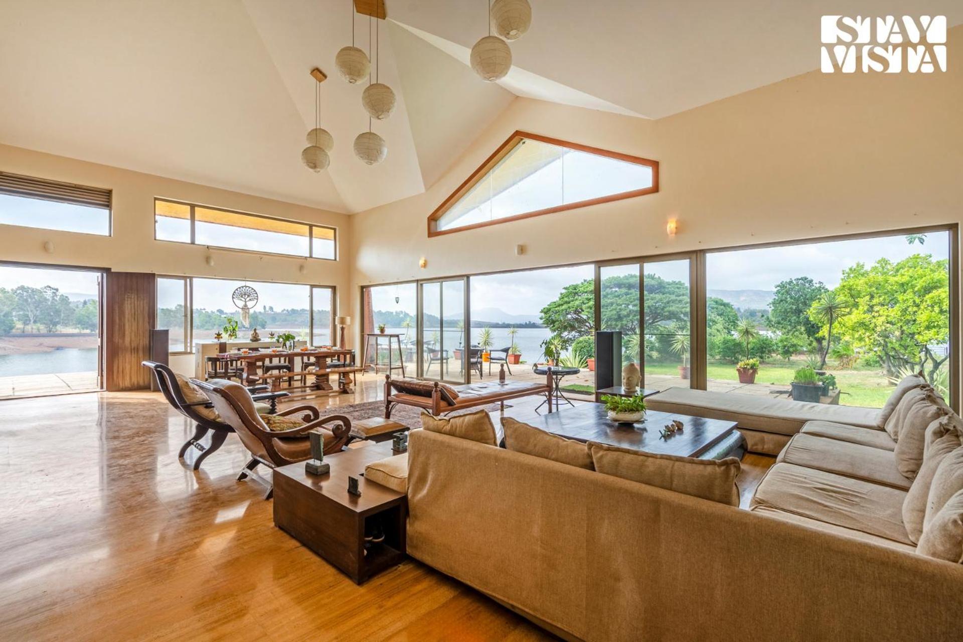 Stayvista At Three Shores With Lake View & Alfresco Dining Khamshet Kültér fotó